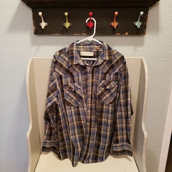 Bit & Bridle Other - Bit & Bridle Plaid Western Pearl Snap Shirt 2X